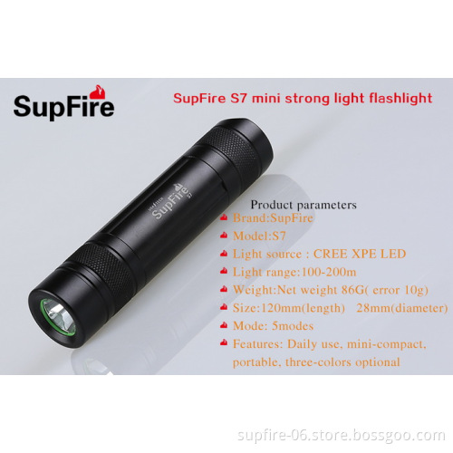 SupFire mini colorful dry battery rechargeable waterproof LED flashlight